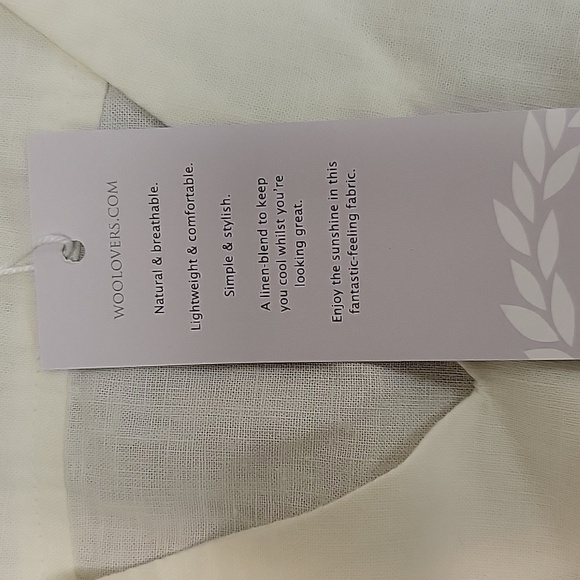 Woolovers women's cream v neck linen blend tunic, sz small new with tags - Picture 5 of 6